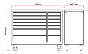 carro de herramientas 14 cajones con herramienta DA8110 dibujo tecnico nrstools suministros dama 05